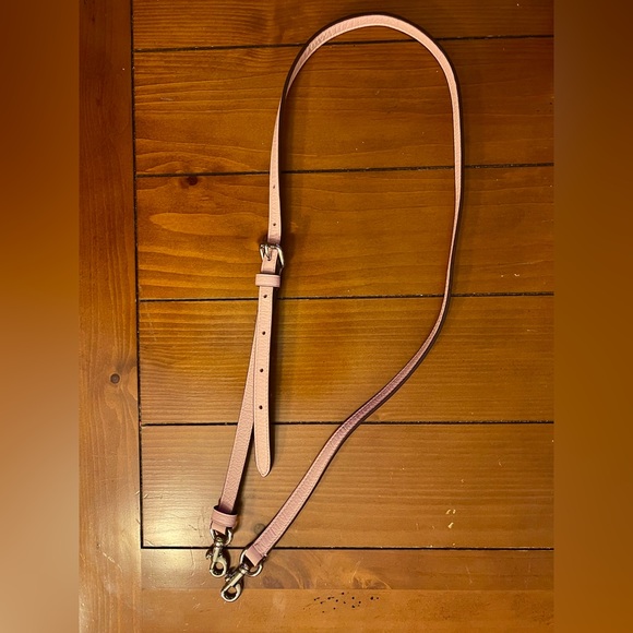Coach Pink Leather Adjustable Strap with Silver Buckle - Picture 1 of 7